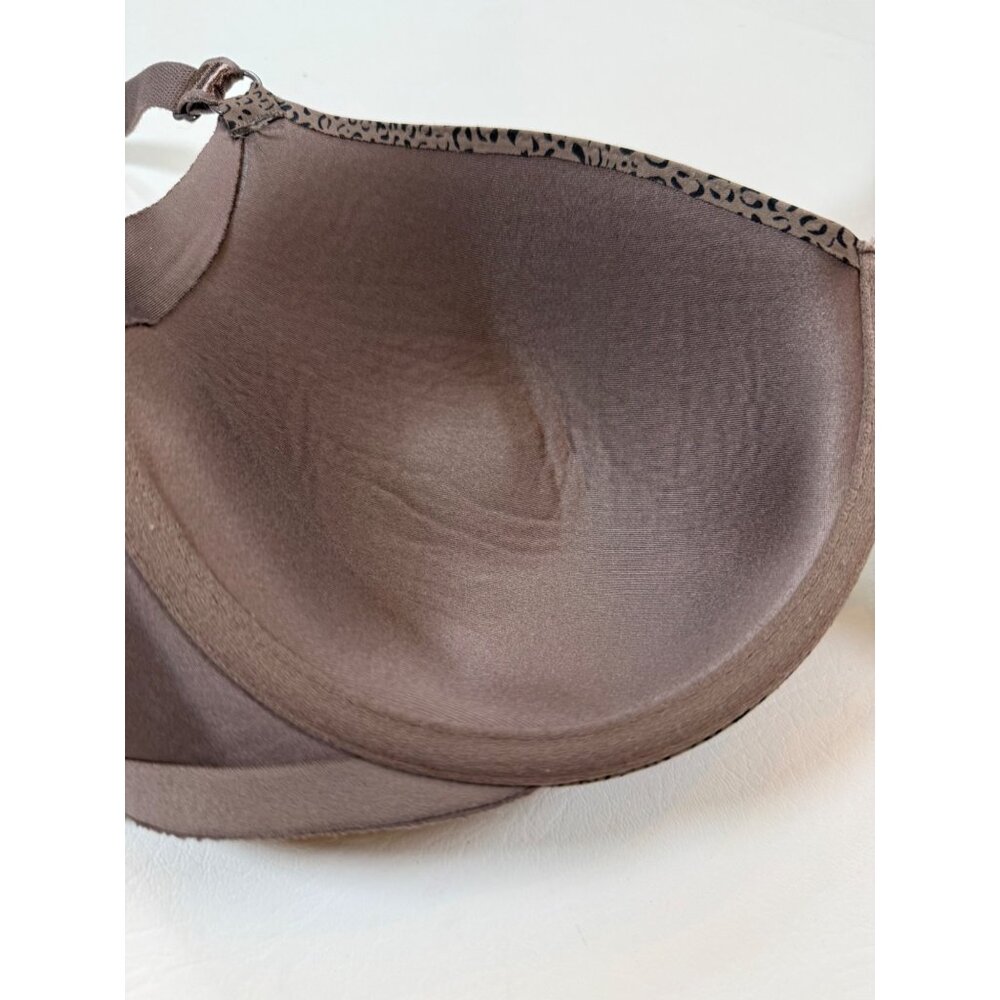 Warners Full Coverage Brown Underwire Bra Size 40C Leopard Print (bin JJ168) - Picture 4 of 7